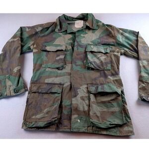 US Military Woodland Camo Field Jacket M81 Combat Coat Small Long